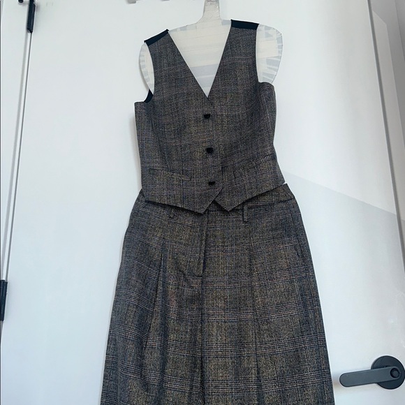 Jason Wu Metallic Plaid Vest & Pants Set - Picture 3 of 13